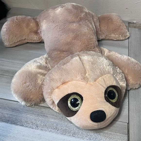 DanDee Collectors Choice Plushy Sloth 24”So So Soft Laying Down Big Glitter Eyes - Picture 1 of 6
